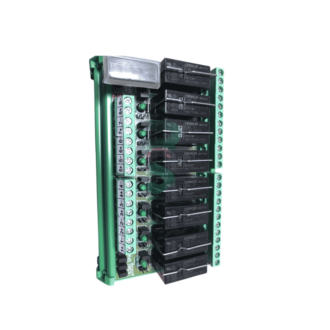 UL24D08-OFI-COB-V1, 08 Channel Relay Module 24VDC, 1C/O with fuse & fuse fail indication