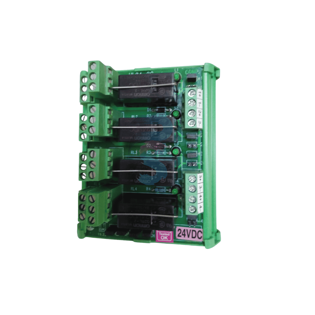 UL24D04-2COB, 4 Channel Relay Card, 24 Volt DC With OMRON Relay, 2COB change over
